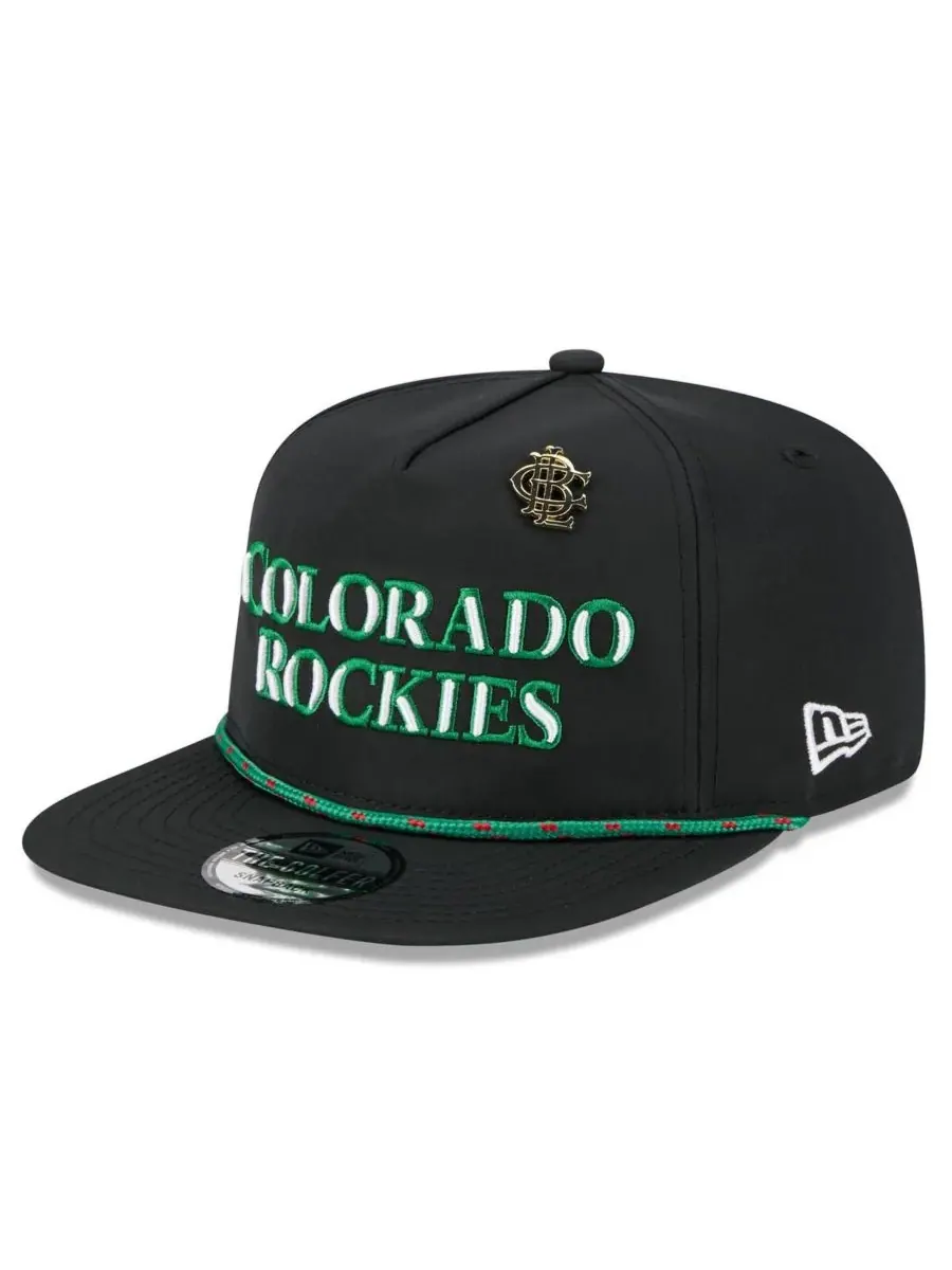 New Era Мужская черная бейсболка Colorado Rockies 2025 Big League Chew Golfer Snapback