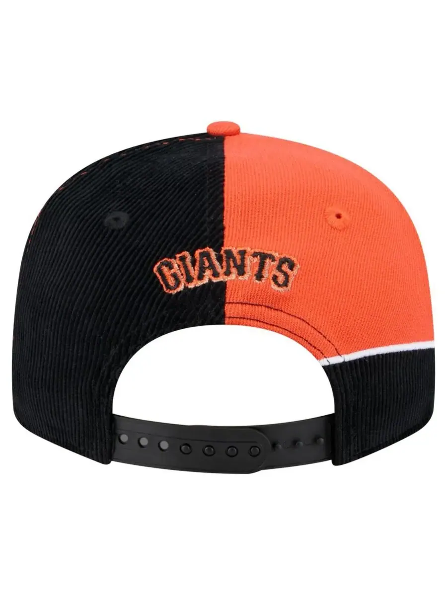 New Era Мужская кепка-бейсболка San Francisco Giants в стиле ретро, черная/оранжевая, из вельвета с — изображение 4 из 5