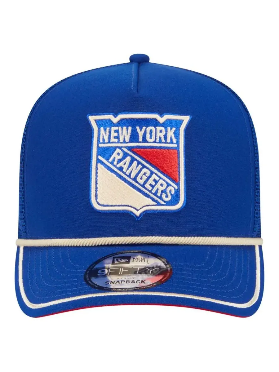 New Era Мужская синяя винтажная бейсболка New York Rangers Team Rope A-Frame 9FIFTY с регулируемой — изображение 4 из 4