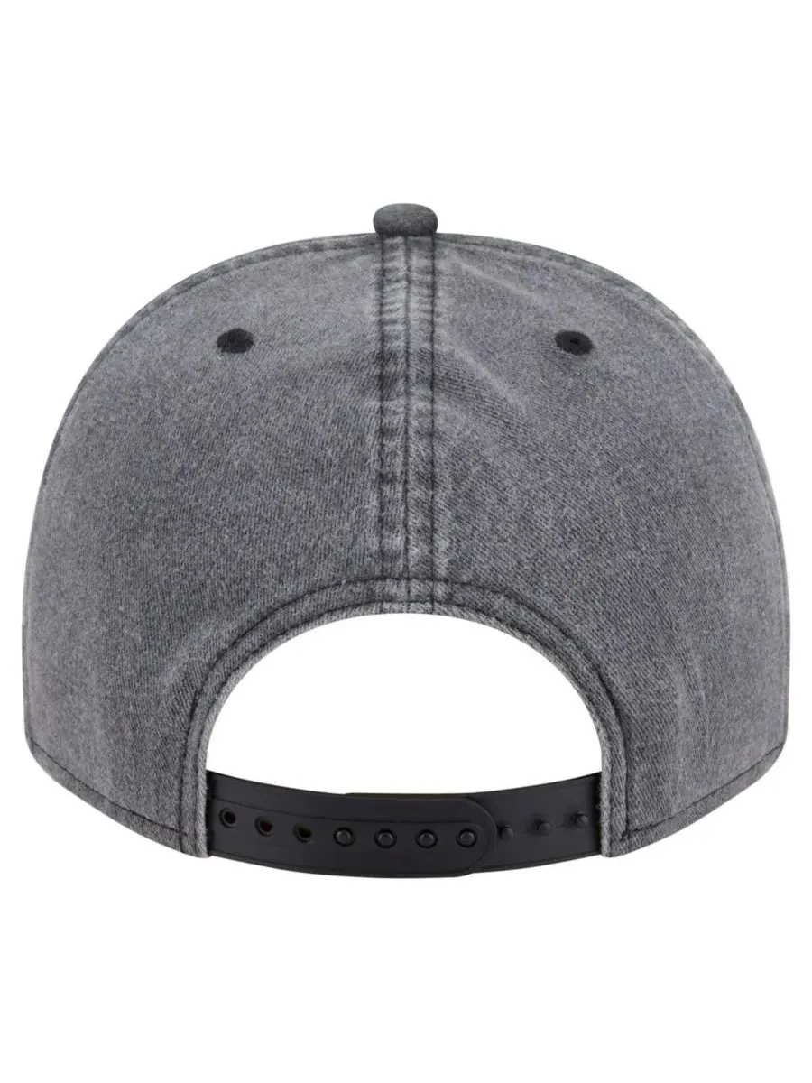 New Era Мужская бейсболка Denver Nuggets Throwback Washed Pre-Curved 9FIFTY Snapback угольного цвета — изображение 4 из 4