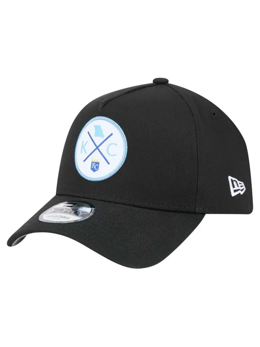 New Era Мужская черная регулируемая бейсболка Kansas City Royals 9FORTY A-Frame
