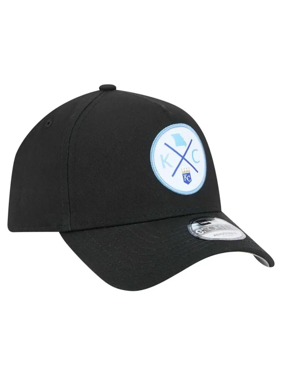 New Era Мужская черная регулируемая бейсболка Kansas City Royals 9FORTY A-Frame — изображение 3 из 5, черный