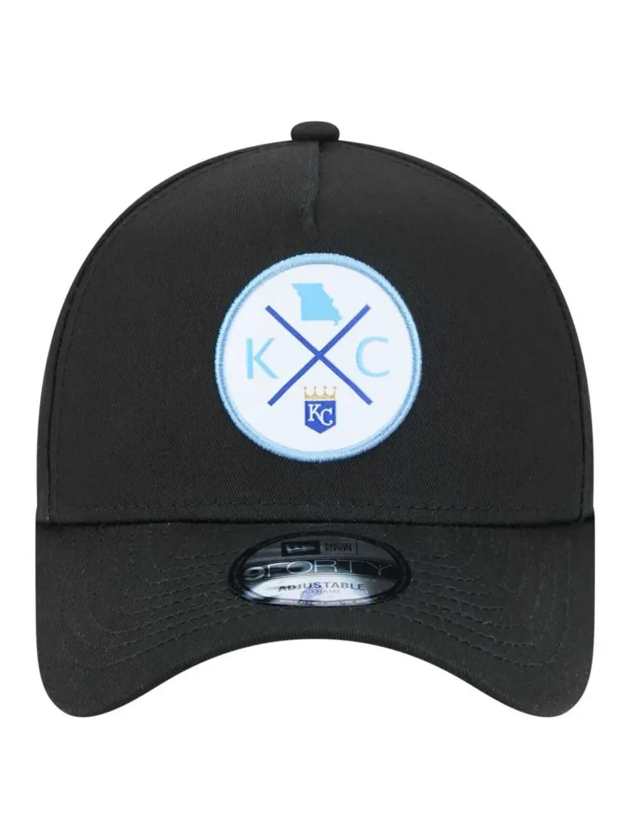 New Era Мужская черная регулируемая бейсболка Kansas City Royals 9FORTY A-Frame — изображение 4 из 5, черный
