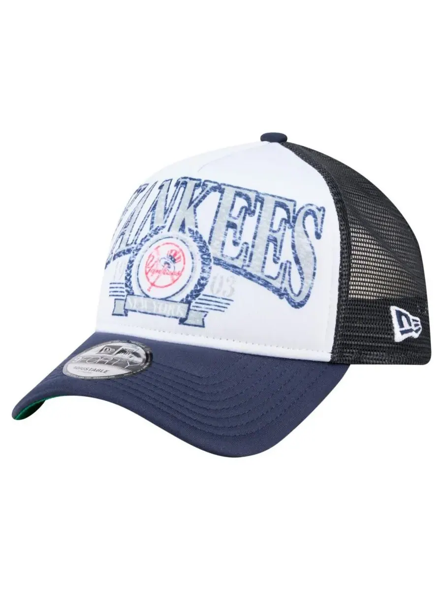 New Era Мужская темно-синяя кепка-тракер New York Yankees с эффектом потертости, регулируемая
