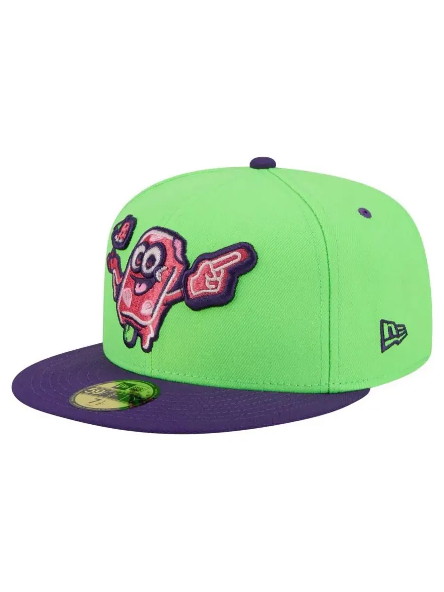 New Era Мужская кепка Beloit Sky Carp Copa de la Diversion 59FIFTY неоново-зеленого цвета
