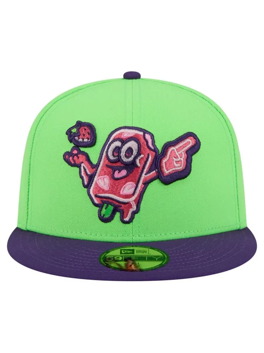 New Era Мужская кепка Beloit Sky Carp Copa de la Diversion 59FIFTY неоново-зеленого цвета — изображение 2 из 4