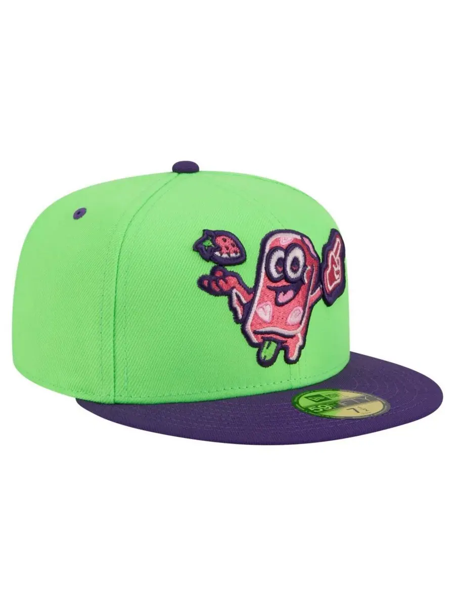 New Era Мужская кепка Beloit Sky Carp Copa de la Diversion 59FIFTY неоново-зеленого цвета — изображение 3 из 4