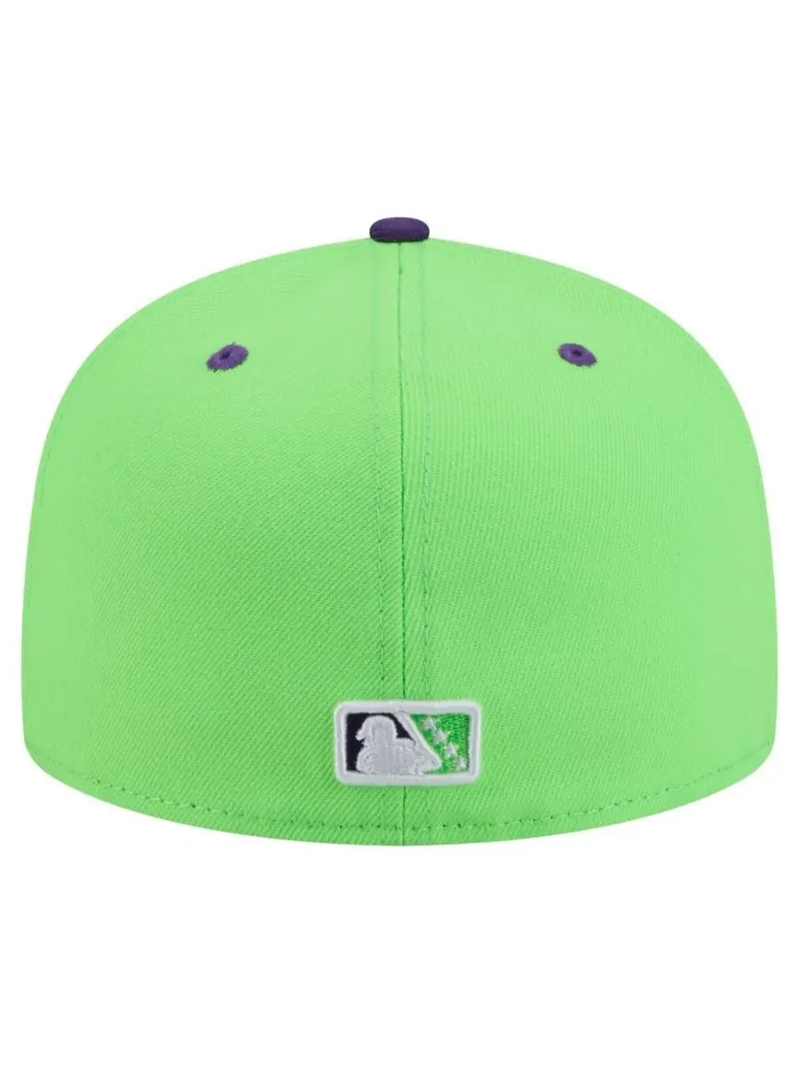 New Era Мужская кепка Beloit Sky Carp Copa de la Diversion 59FIFTY неоново-зеленого цвета — изображение 4 из 4