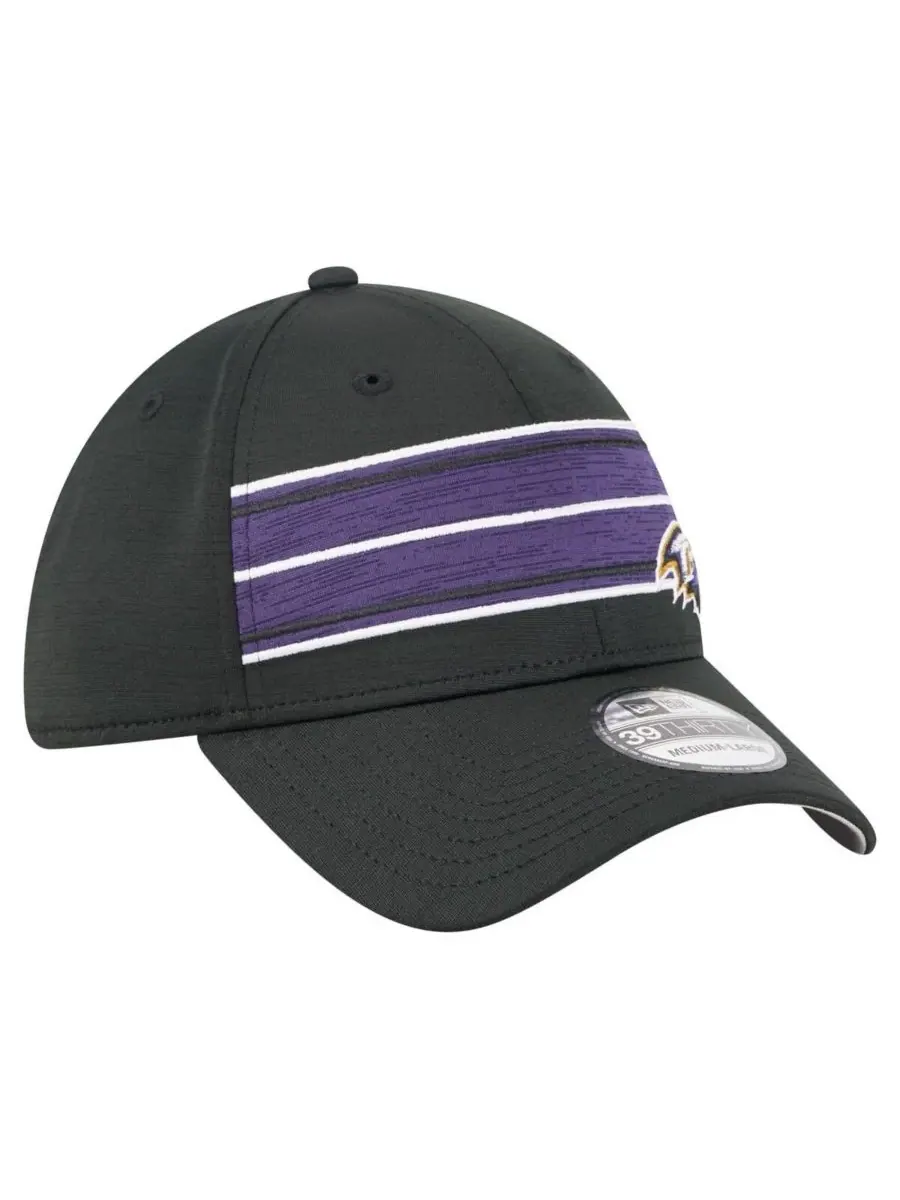 New Era Мужская черная кепка Baltimore Ravens Stripes 39THIRTY Flex Hat — изображение 4 из 4, черный