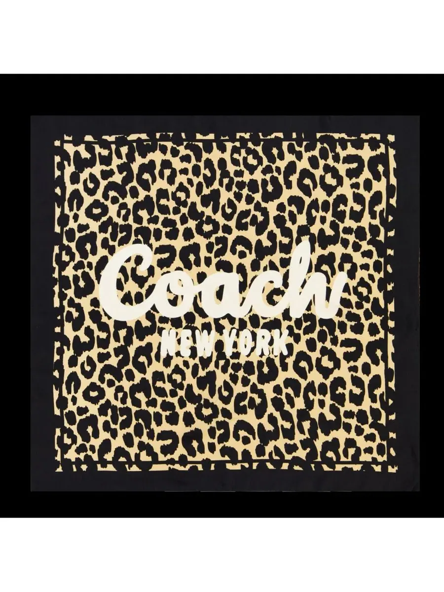 Женский шелковый шарф-бандана с леопардовым принтом COACH