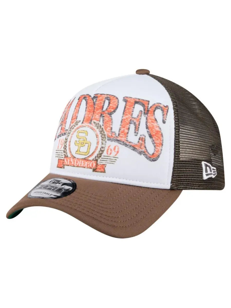 New Era Мужская коричневая кепка-тракер San Diego Padres с эффектом потертости, модель 9FORTY