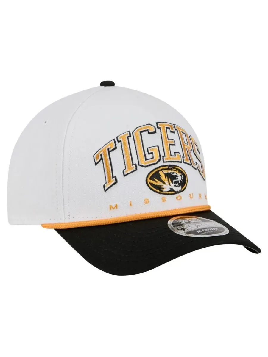 New Era Мужская бело-черная кепка Missouri Tigers Arch Two-Tone Rope 9FORTY A-Frame M-Crown с — изображение 3 из 5