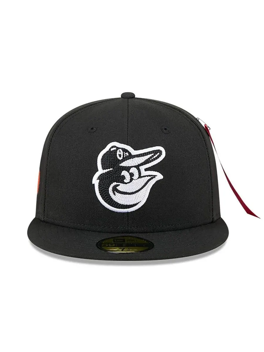 New Era Мужская черная бейсболка Alpha Industries Baltimore Orioles 59FIFTY — изображение 2 из 4, черный
