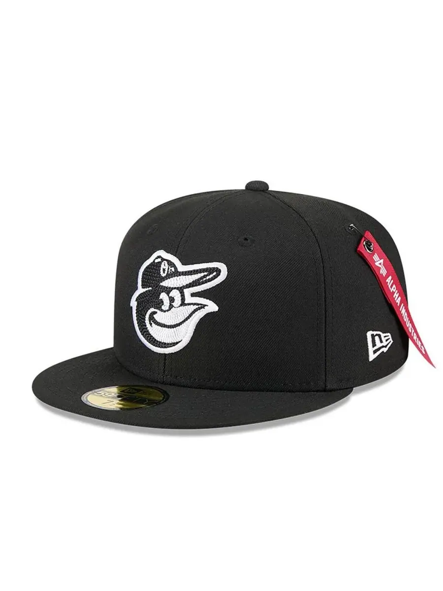 New Era Мужская черная бейсболка Alpha Industries Baltimore Orioles 59FIFTY — изображение 3 из 4, черный