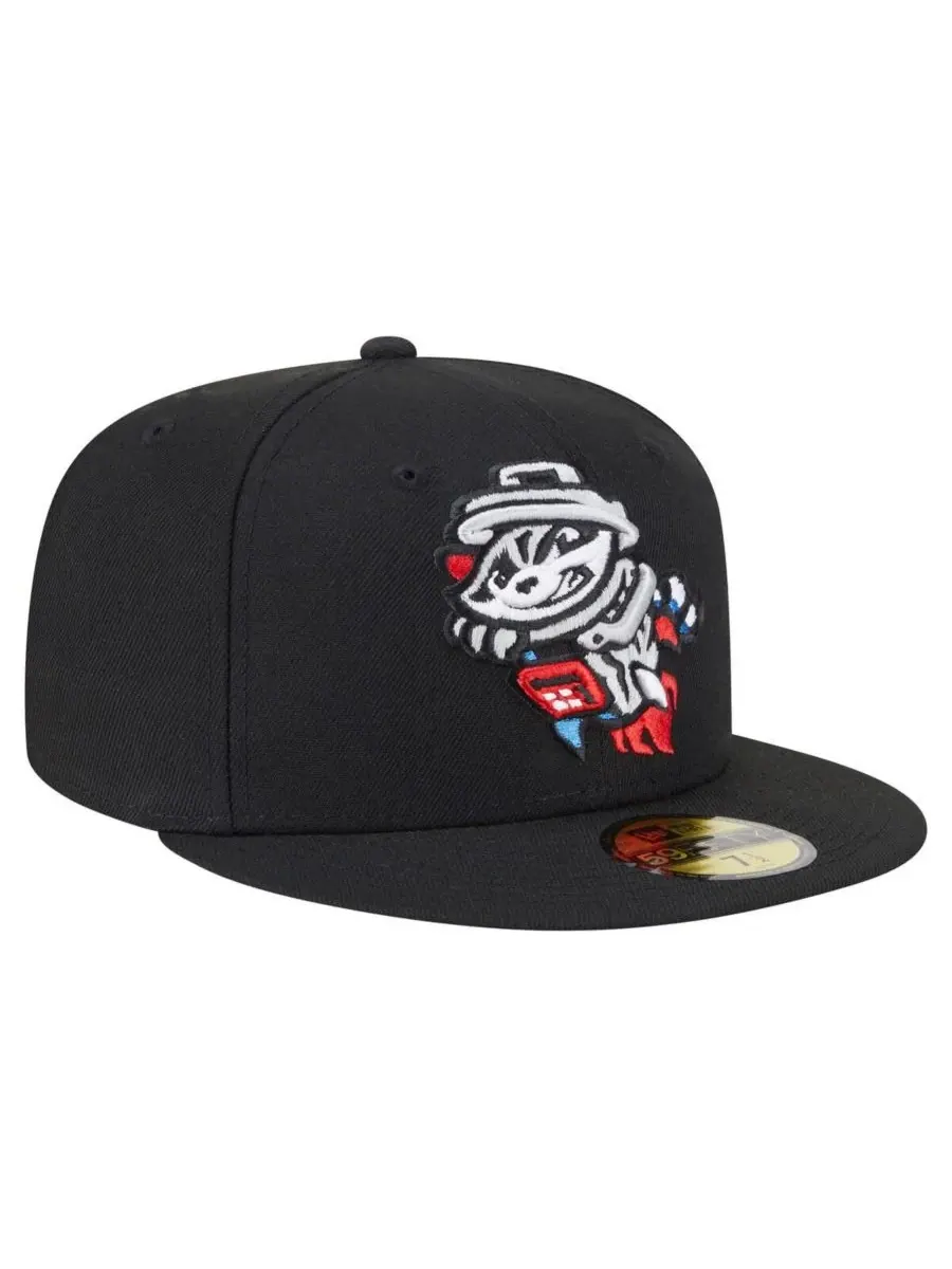 New Era Мужская черная кепка Rocket City Trash Pandas из коллекции Authentic Collection 59FIFTY — изображение 3 из 4, черный