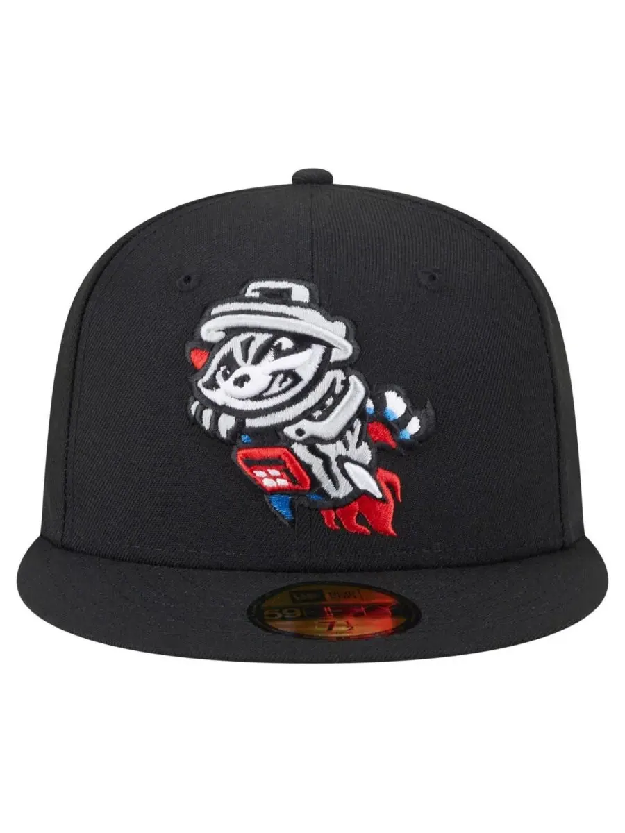 New Era Мужская черная кепка Rocket City Trash Pandas из коллекции Authentic Collection 59FIFTY — изображение 4 из 4, черный