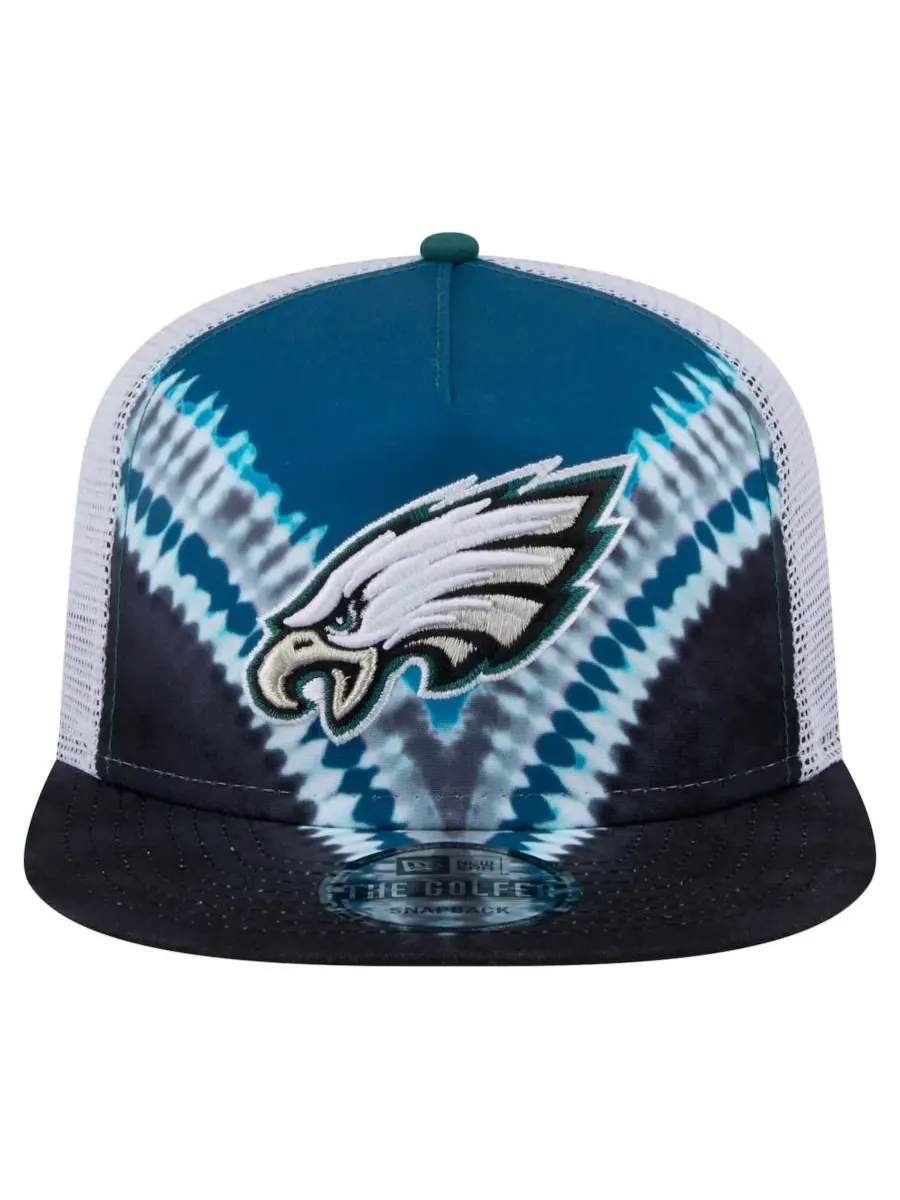 New Era Мужская бейсболка-снепбек Philadelphia Eagles в стиле ретро — изображение 2 из 5, зеленый черный