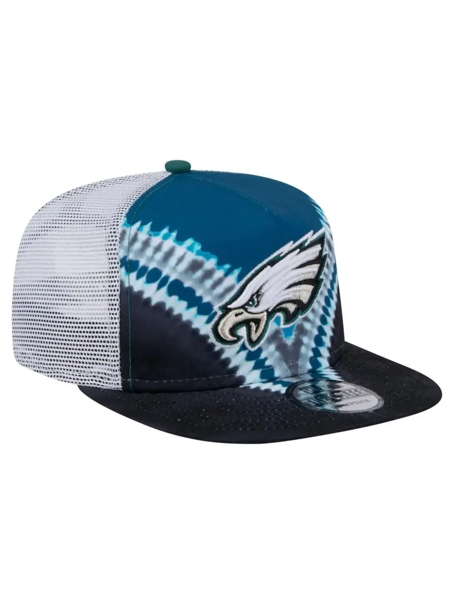 New Era Мужская бейсболка-снепбек Philadelphia Eagles в стиле ретро — изображение 3 из 5, зеленый черный