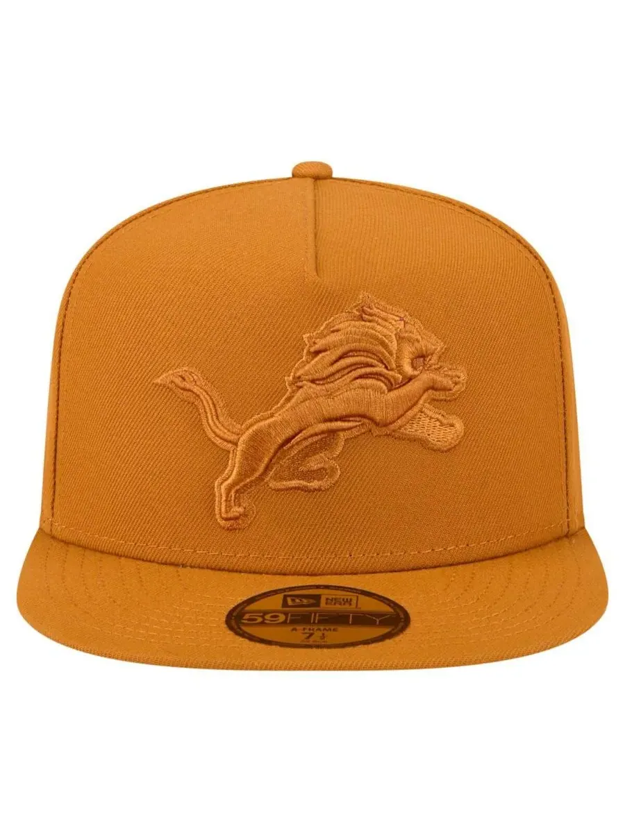 New Era Мужская коричневая бейсболка Detroit Lions Color Pack A-Frame 59FIFTY Fitted Hat — изображение 5 из 5, коричневый