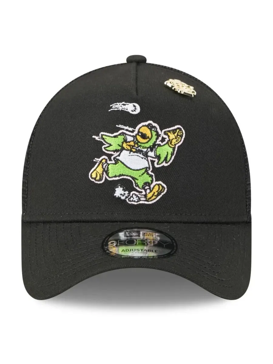 New Era Мужская черная регулируемая кепка-тракер Pittsburgh Pirates 2025 Big League Chew A-Frame — изображение 4 из 4, черный