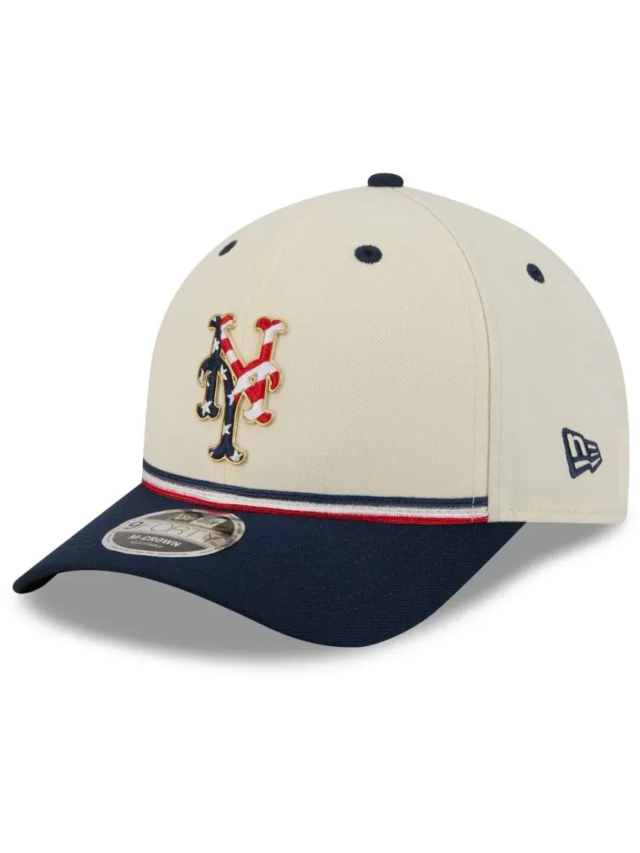 Кепка New Era 9FORTY M-Crown с вышивкой New York Mets — изображение 3 из 5, кремовый темно-синий