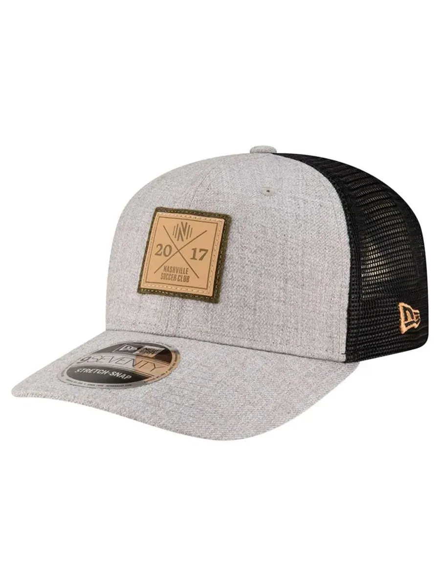 New Era Мужская кепка Nashville SC 9SEVENTY COOLERA серого меланжа с регулируемой застежкой-кнопкой