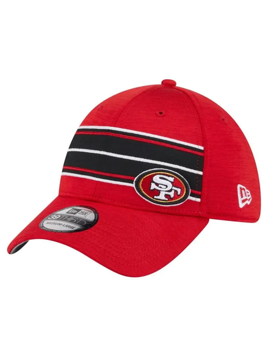 Мужская алая кепка San Francisco 49ers Stripes 39THIRTY Flex Hat New Era