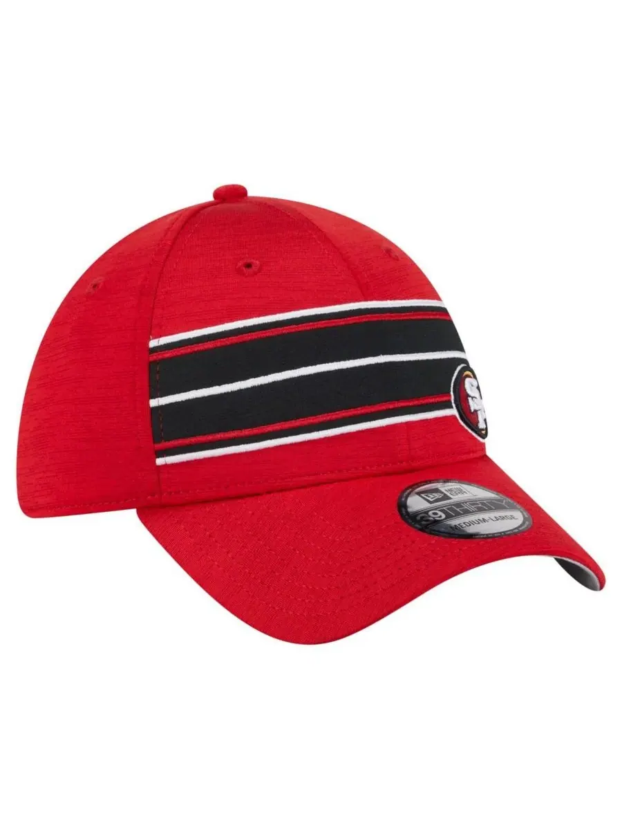 Мужская алая кепка San Francisco 49ers Stripes 39THIRTY Flex Hat New Era — изображение 2 из 4, алый