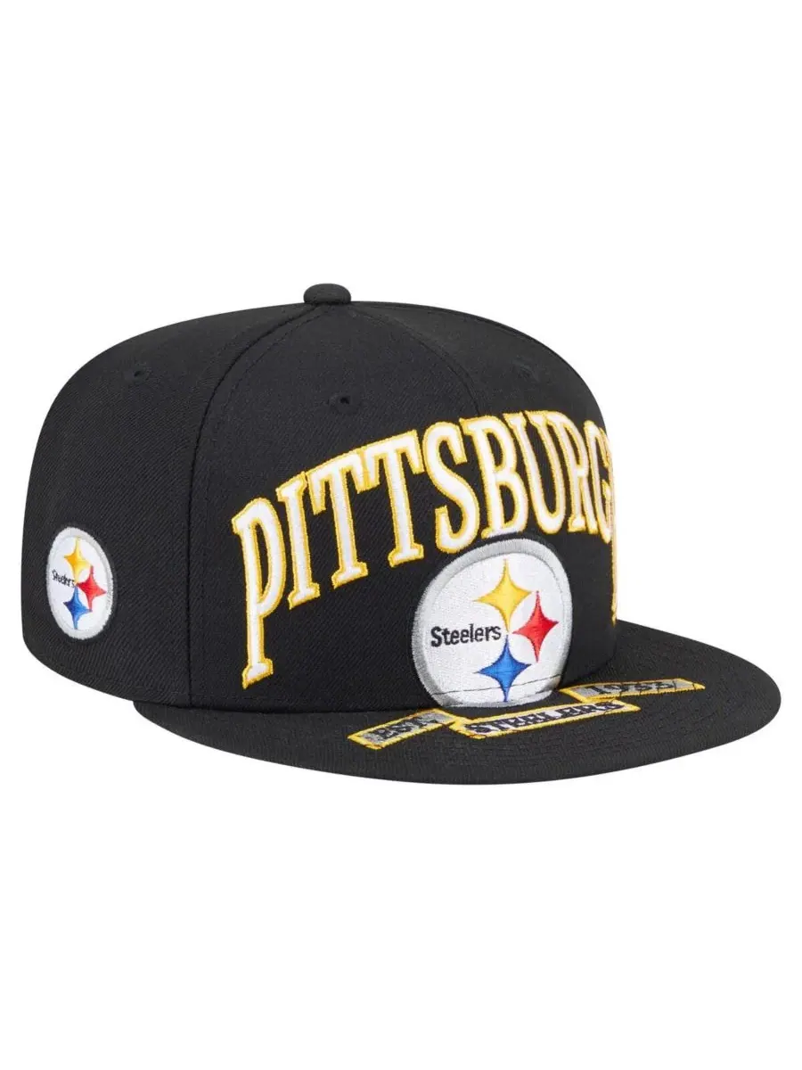 New Era Мужская черная кепка Pittsburgh Steelers Oversized 59FIFTY Fitted Hat