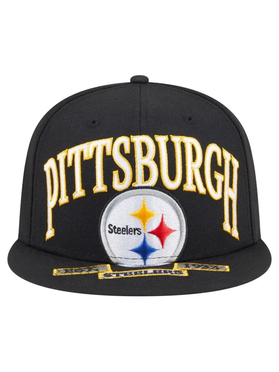 New Era Мужская черная кепка Pittsburgh Steelers Oversized 59FIFTY Fitted Hat — изображение 5 из 5, черный