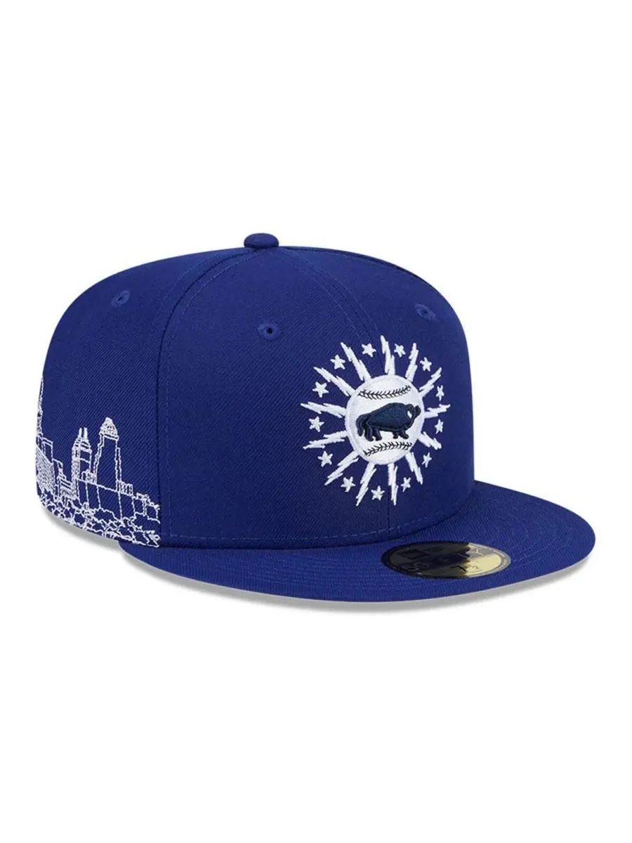 New Era Мужская темно-синяя кепка 59FIFTY с символикой команды Buffalo Bisons Theme Nights