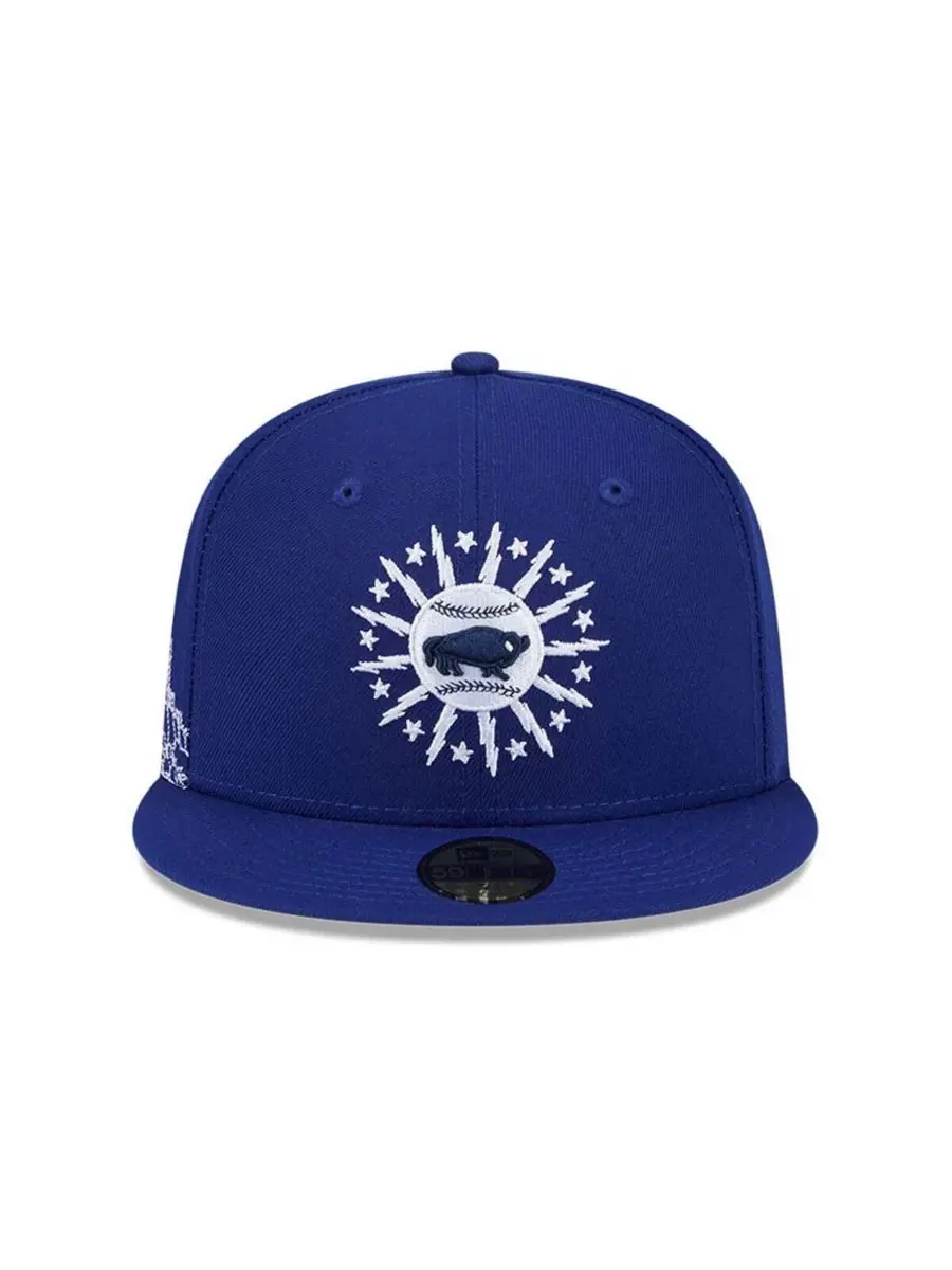 New Era Мужская темно-синяя кепка 59FIFTY с символикой команды Buffalo Bisons Theme Nights — изображение 2 из 4, синий