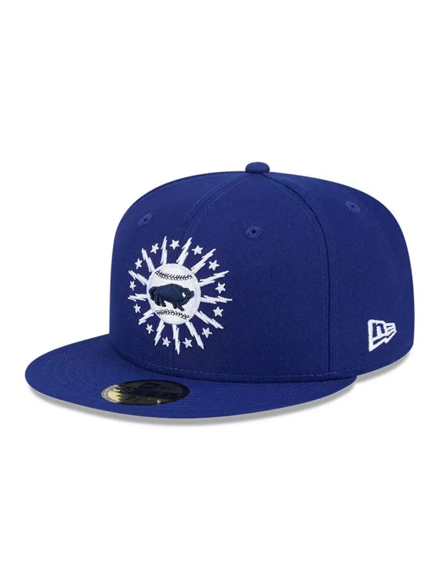 New Era Мужская темно-синяя кепка 59FIFTY с символикой команды Buffalo Bisons Theme Nights — изображение 3 из 4, синий