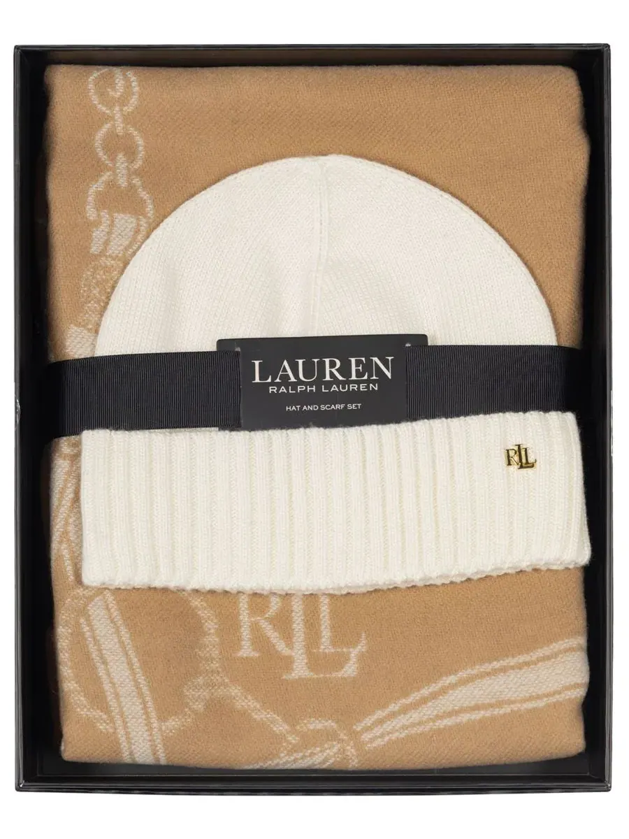 Комплект из шарфа и шапки Equestrian Woven Scarf and Knit Beanie Set Lauren Ralph Lauren, Lauren