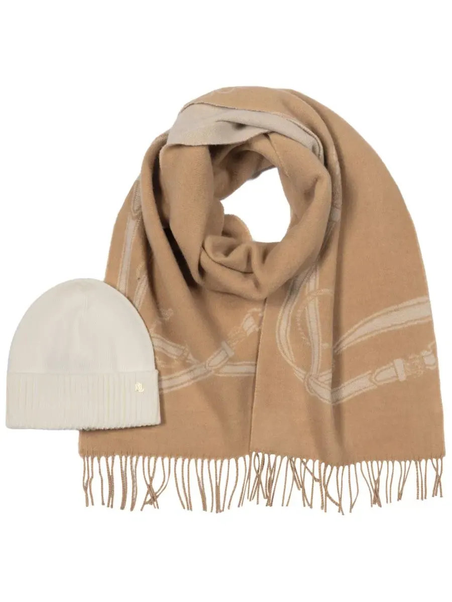 Комплект из шарфа и шапки Equestrian Woven Scarf and Knit Beanie Set Lauren Ralph Lauren, Lauren — изображение 2 из 4