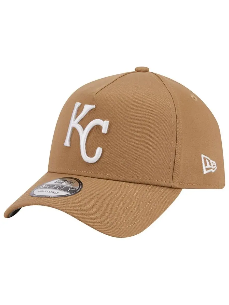 Мужская регулируемая кепка A-Frame 9FORTY цвета хаки с символикой Kansas City Royals New Era