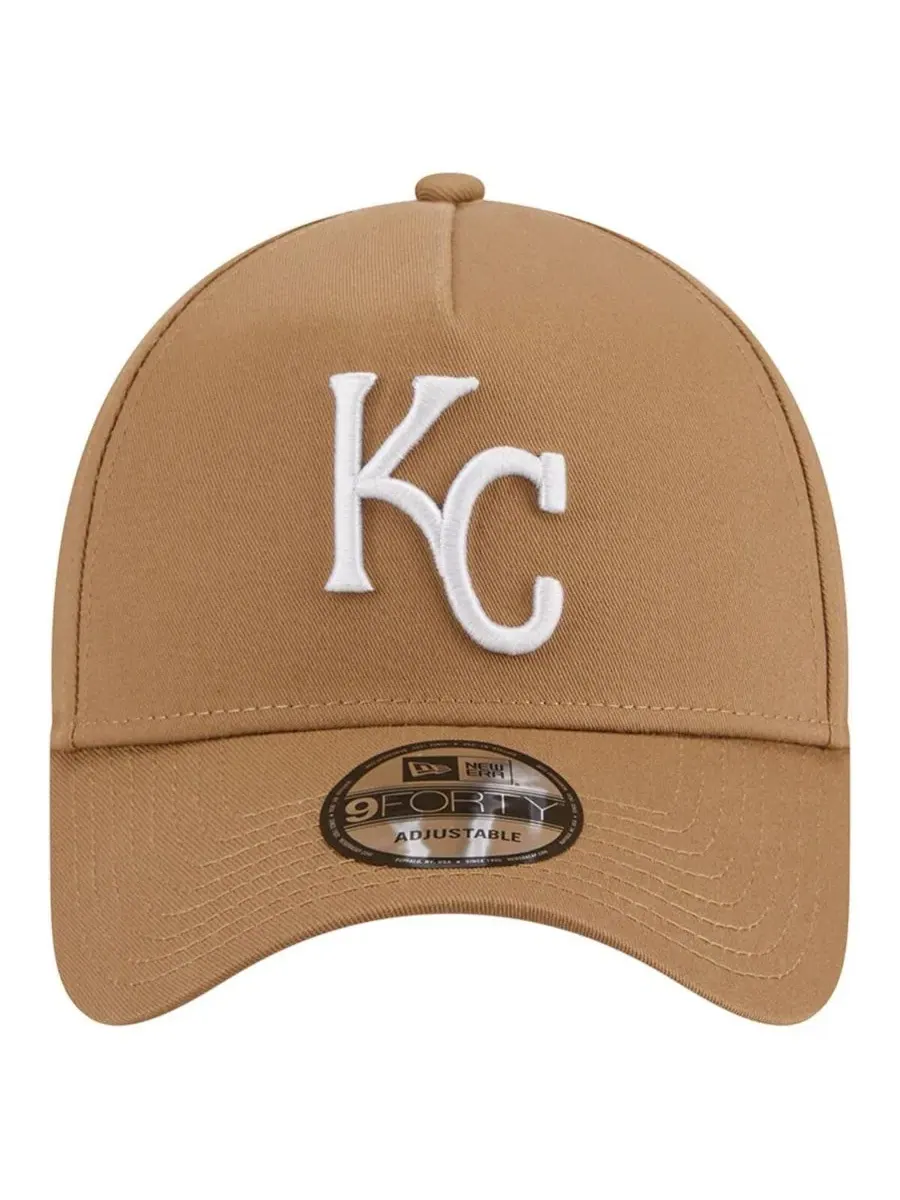 Мужская регулируемая кепка A-Frame 9FORTY цвета хаки с символикой Kansas City Royals New Era — изображение 3 из 4