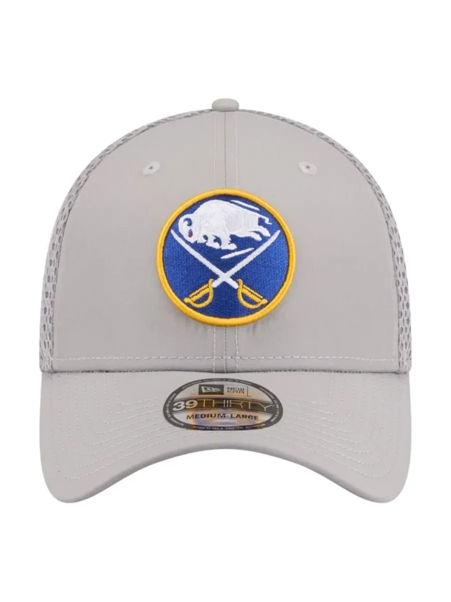 Кепка-бейсболка New Era Buffalo Sabres 39THIRTY Flex — изображение 2 из 7, серый