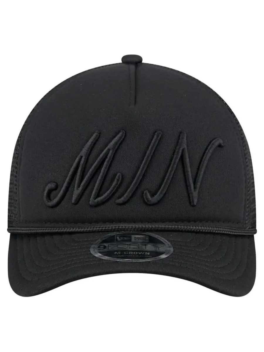 New Era Мужская черная регулируемая бейсболка Minnesota Twins City Initial 9FORTY A-Frame M-Crown — изображение 2 из 4