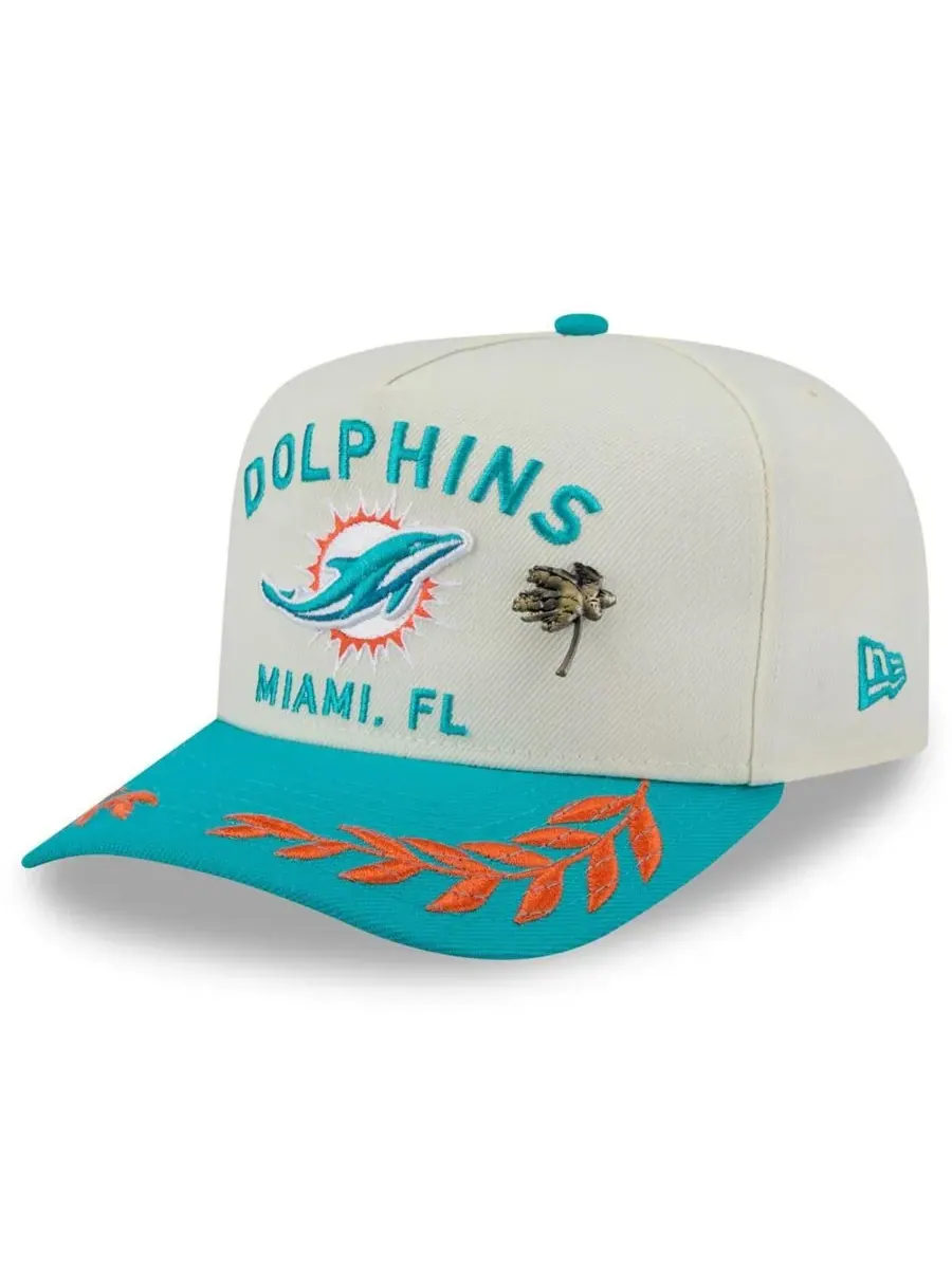 New Era Мужская кепка A-Frame 59FIFTY кремового/бирюзового цвета с символикой команды Miami