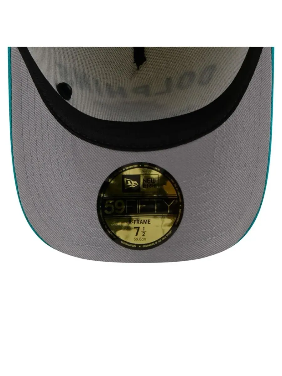 New Era Мужская кепка A-Frame 59FIFTY кремового/бирюзового цвета с символикой команды Miami — изображение 5 из 5