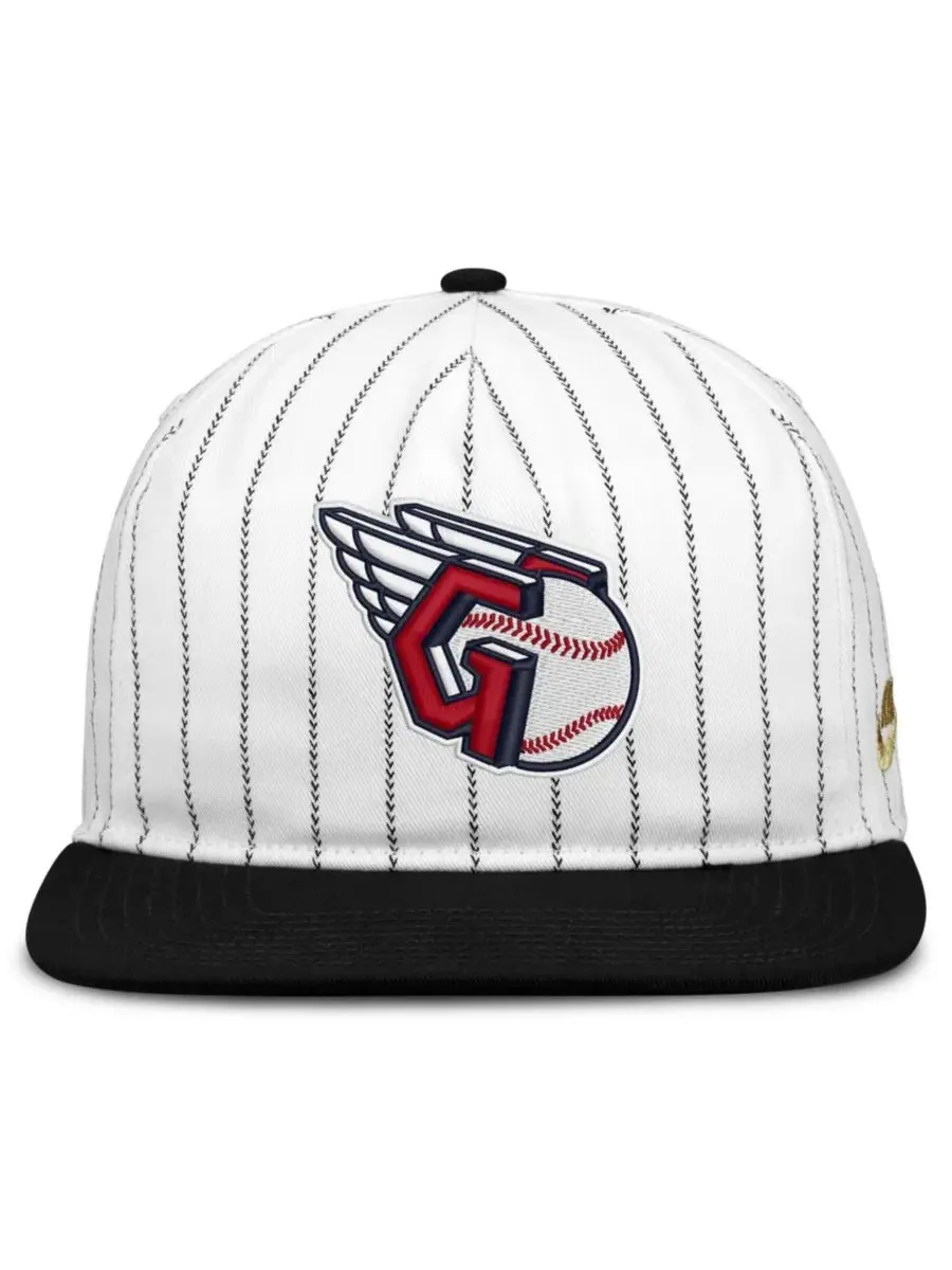 Бейсболка с козырьком Cleveland Guardians Cooperstown Collection Pro Adjustable Hat Nike — изображение 2 из 4, белый черный