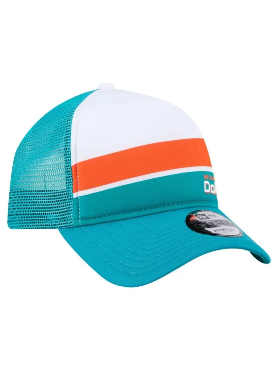 Кепка-тракер с принтом Miami Dolphins, модель Sport Night Color Block 9FORTY A-Frame New Era — изображение 3 из 5, голубой
