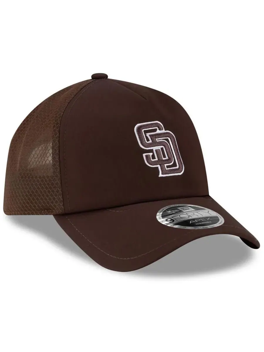 Бейсболка New Era 9FORTY Apex с вышитым логотипом San Diego Padres — изображение 3 из 4, коричневый