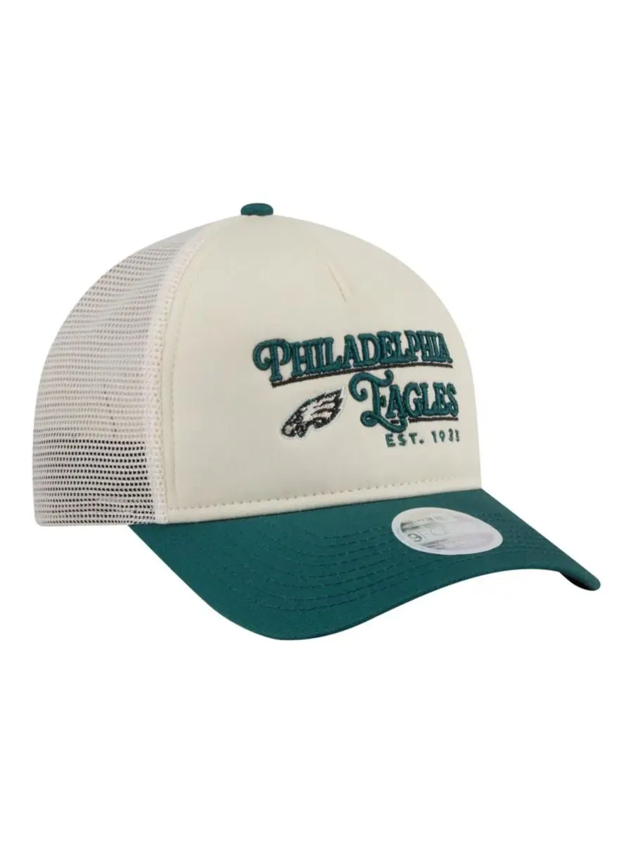 Женская кепка Philadelphia Eagles Retro A-Frame 9FORTY New Era — изображение 3 из 5, кремовый зеленый