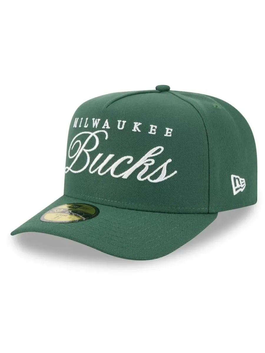 New Era Мужская бейсболка A-Frame 59FIFTY цвета «охотничий зеленый» с символикой команды Milwaukee — изображение 5 из 5