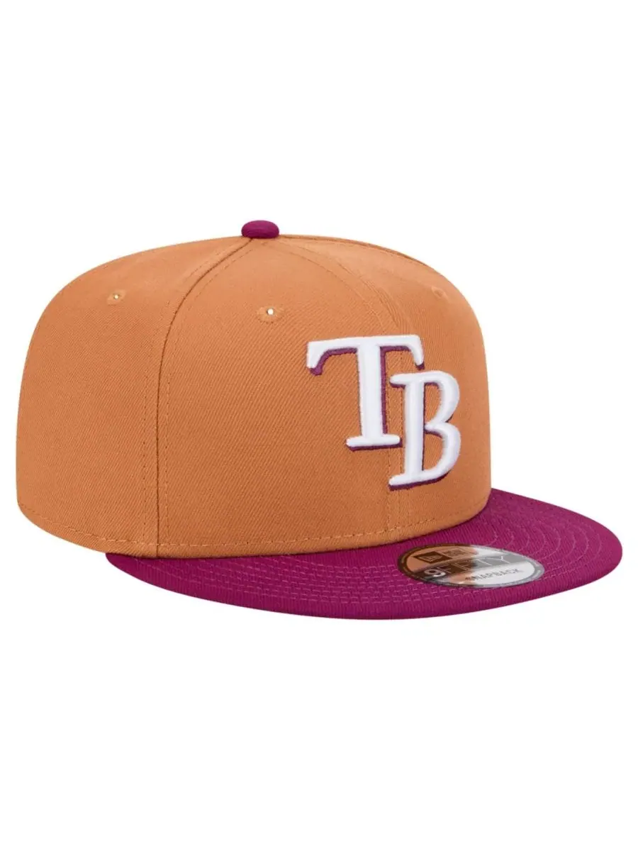 Бейсболка New Era с высокой тульей, с принтом, Tampa Bay Rays — изображение 4 из 5, коричневый фиолетовый