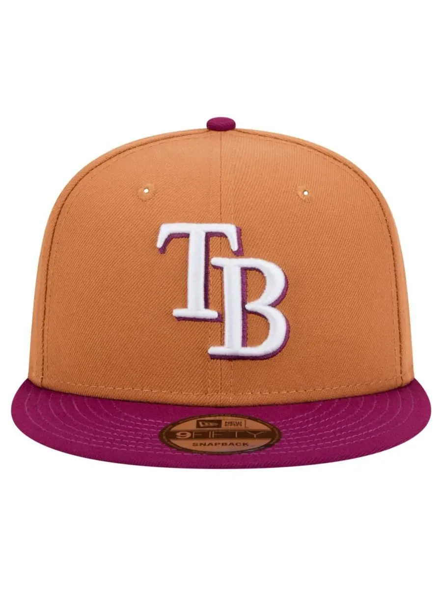 Бейсболка New Era с высокой тульей, с принтом, Tampa Bay Rays — изображение 5 из 5, коричневый фиолетовый