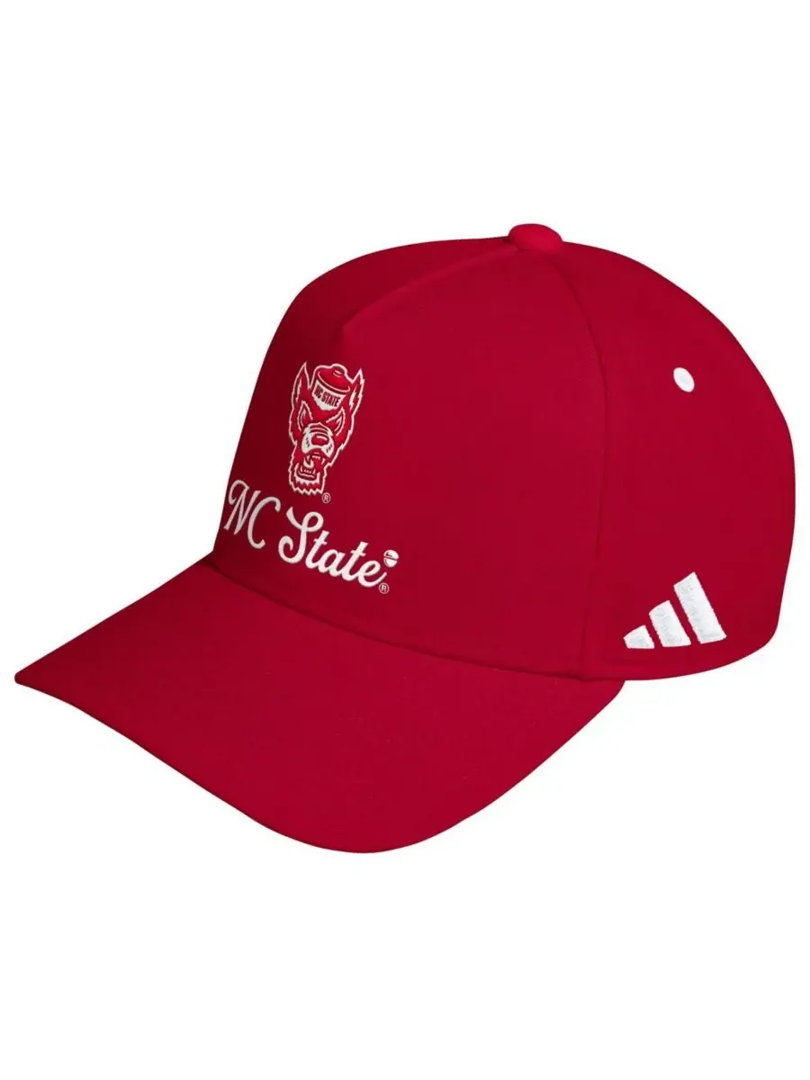 Adidas Мужская и женская красная регулируемая кепка NC State Wolfpack City of Oaks A-Frame