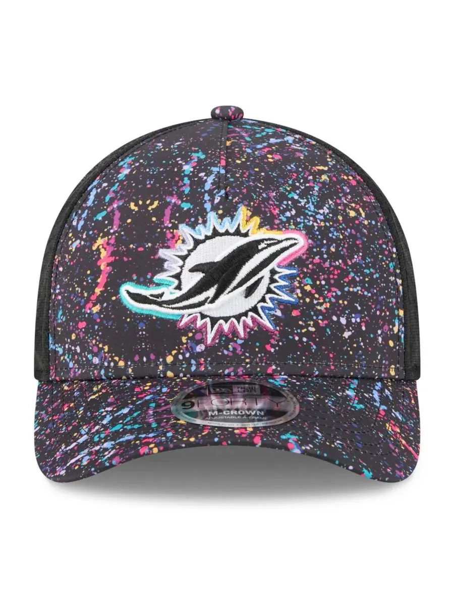 New Era Мужская черная регулируемая кепка Miami Dolphins 2025 NFL Crucial Catch 9FORTY — изображение 2 из 4, черный